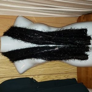 Cute black eyelash scarf with sparkles